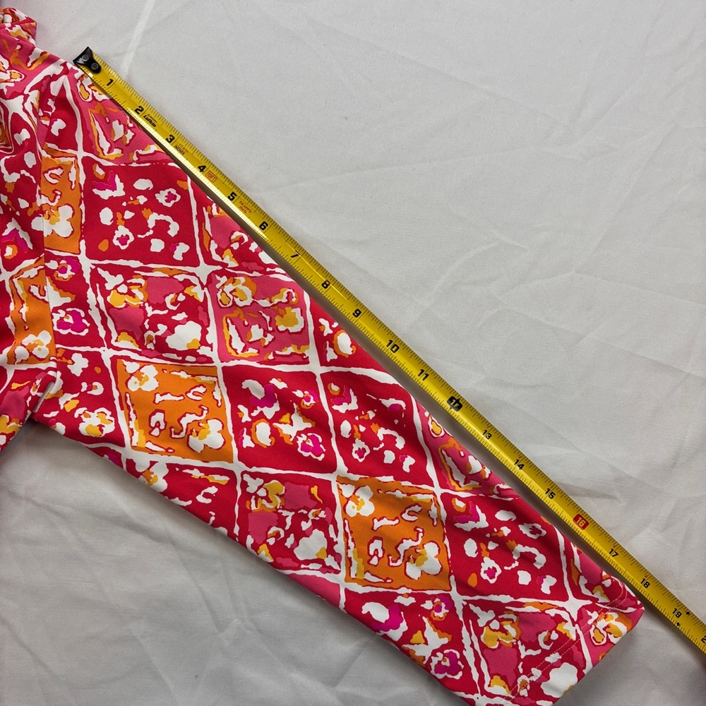 J. McLaughlin 1/4 Zip Catalina Cloth Geometric Red Orange Dress - Picture 8 of 14